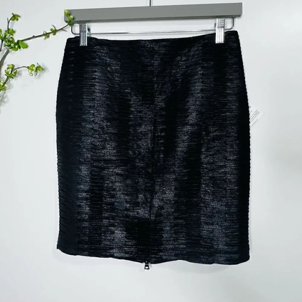 Lola & Sophie Pleated Vegan Leather Skirt NWT!